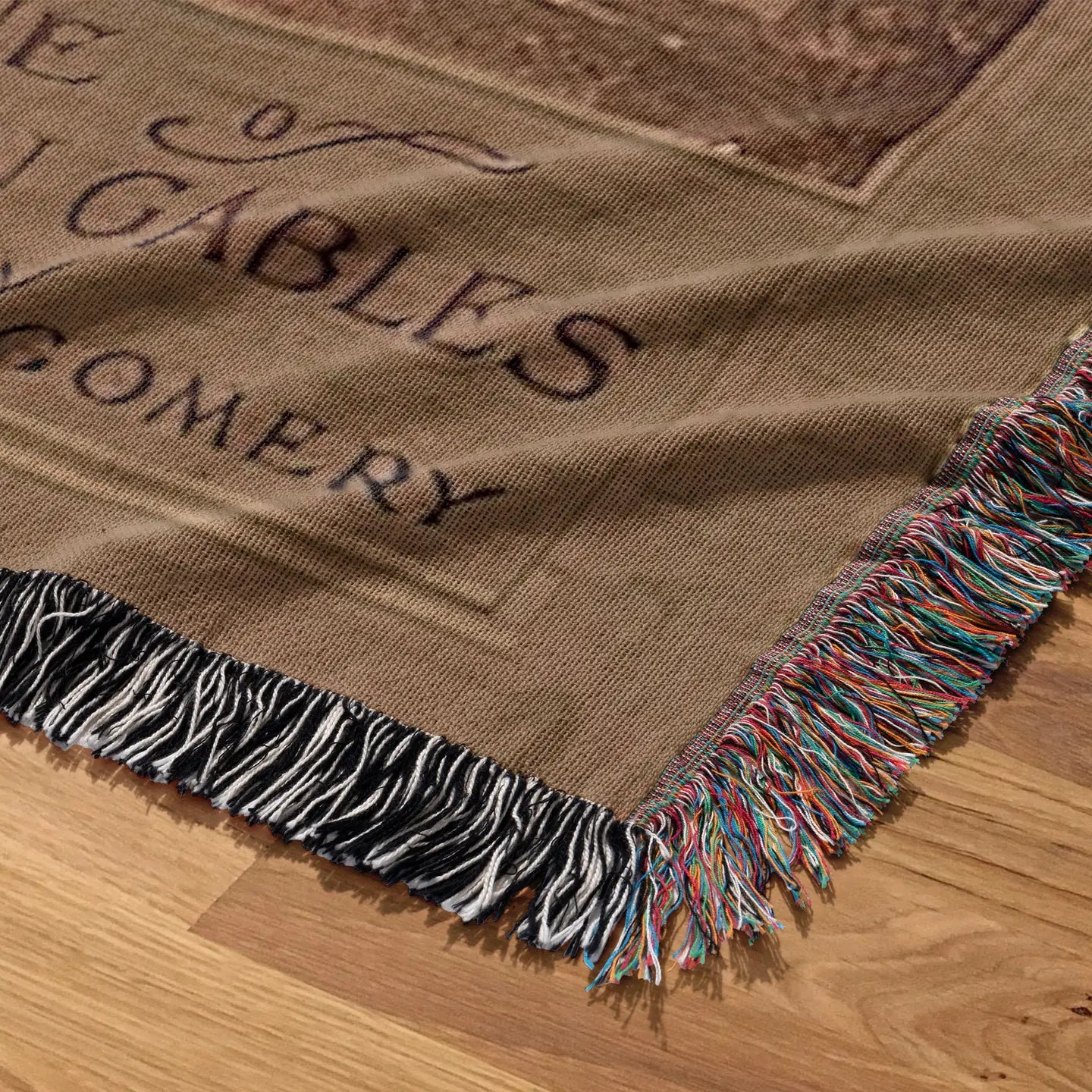Vintage Style Book Cover Woven Blanket