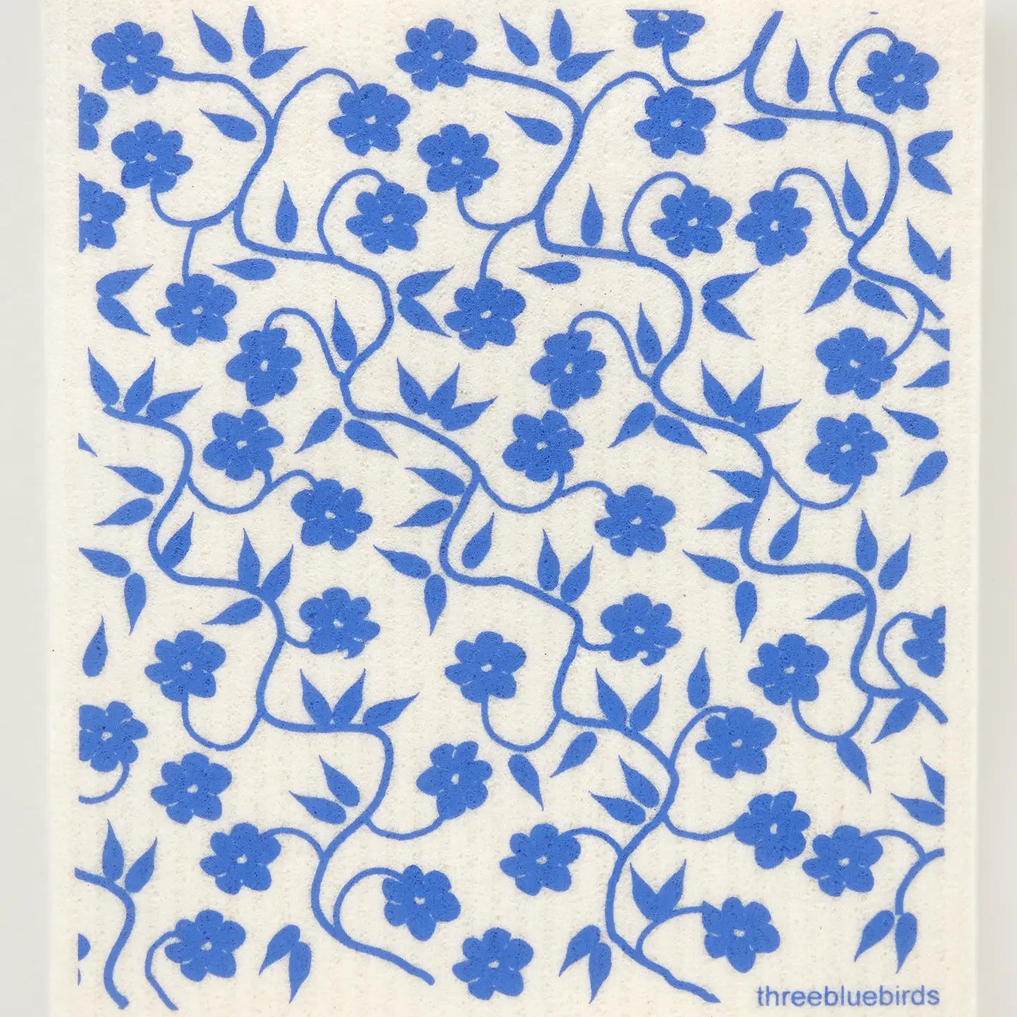 Periwinkle Vines Swedish Dishcloth