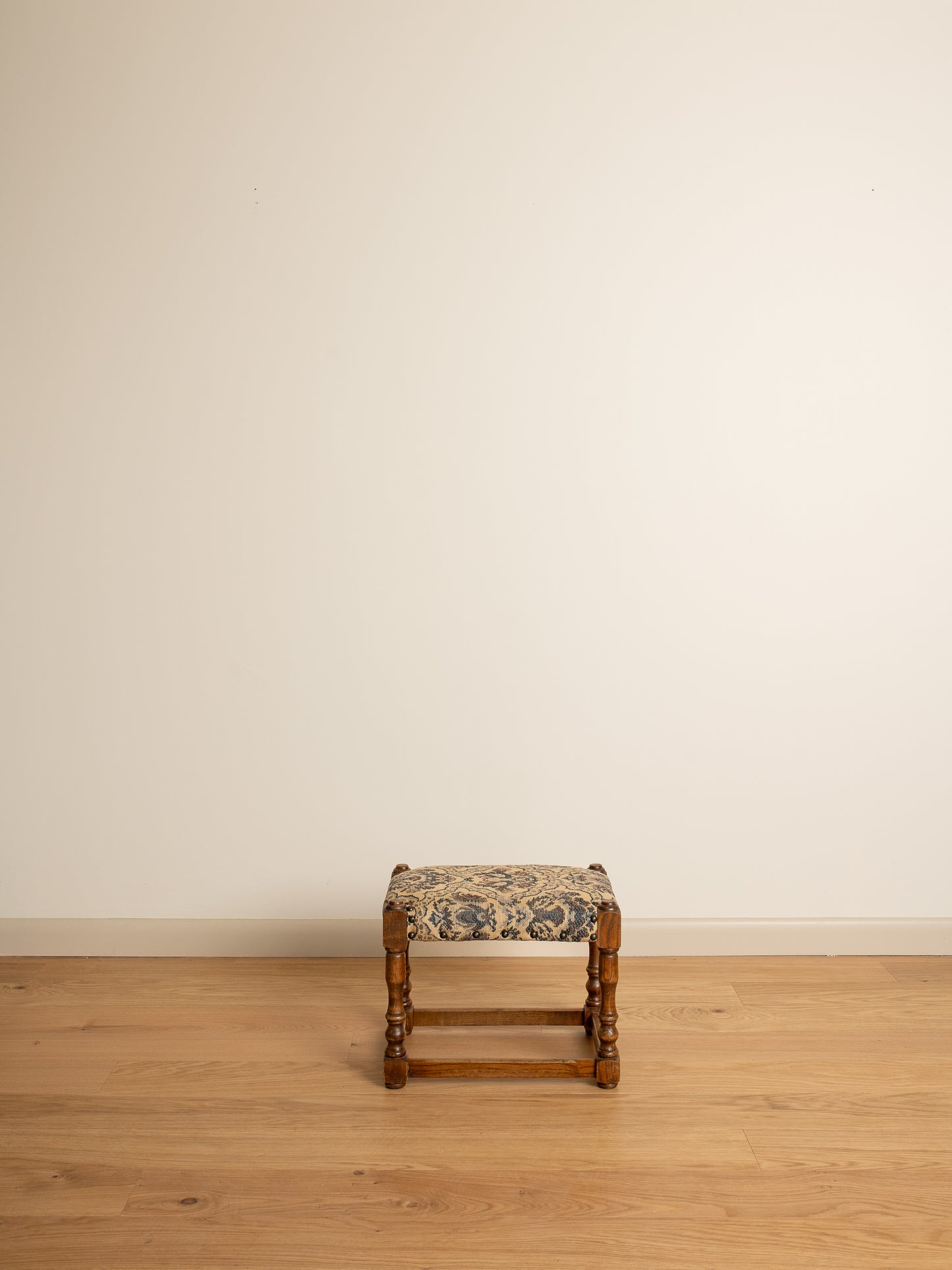 Oak and Fabric Foot Stool