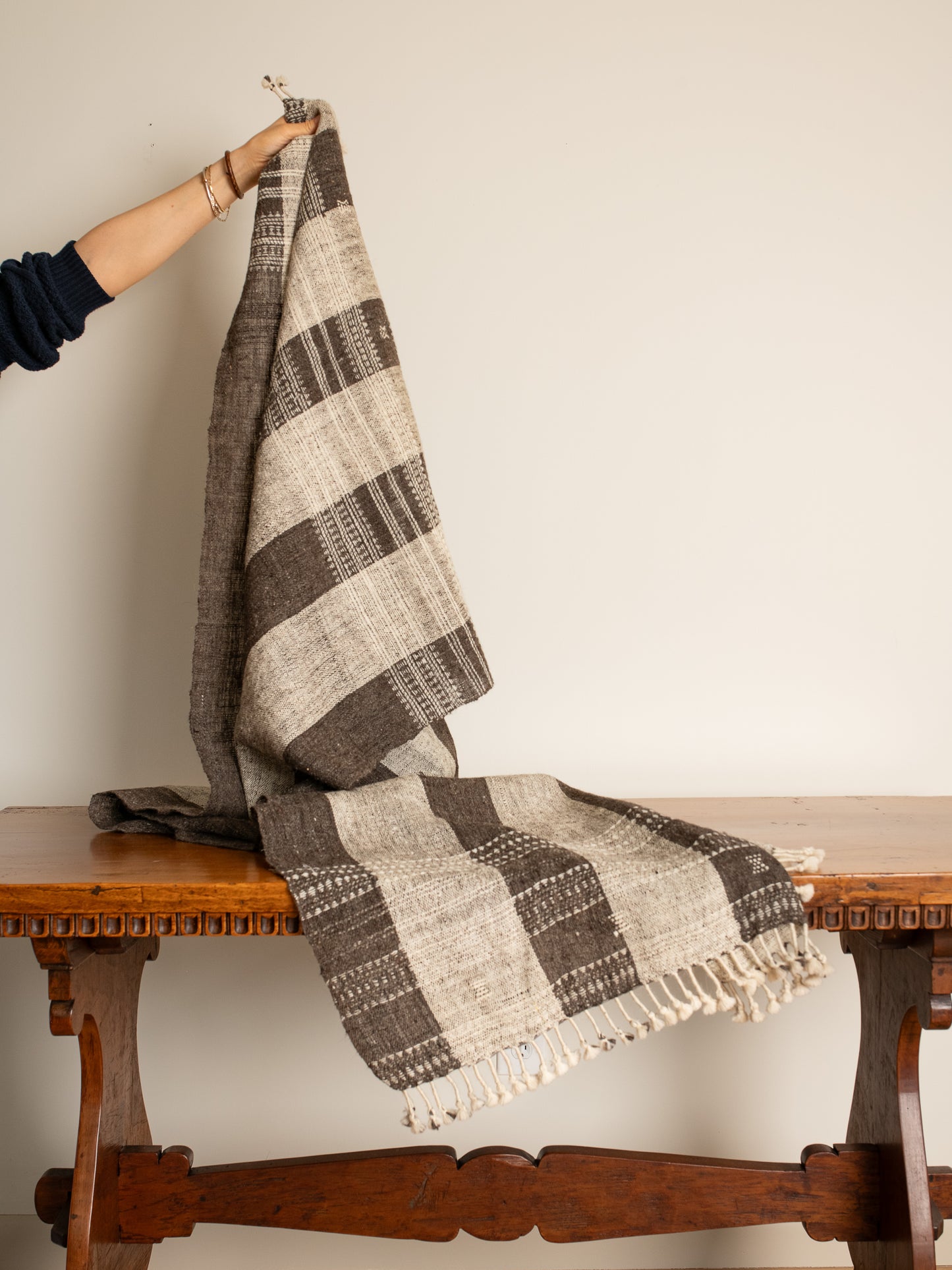 Striped Wool Throw Blanket