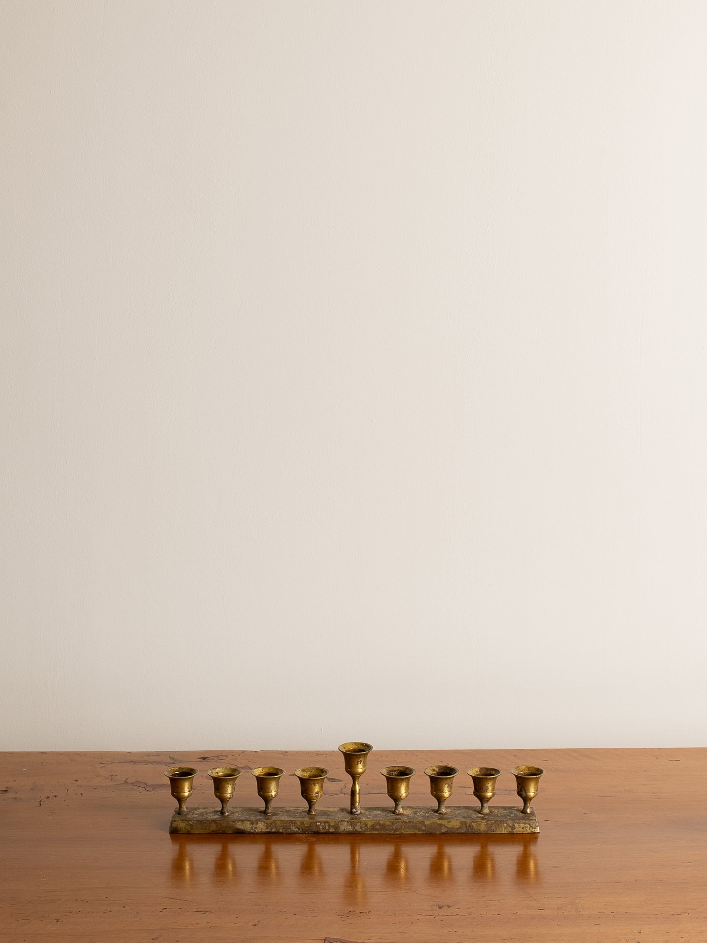 Vintage Brass Nine-Candle Candelabra