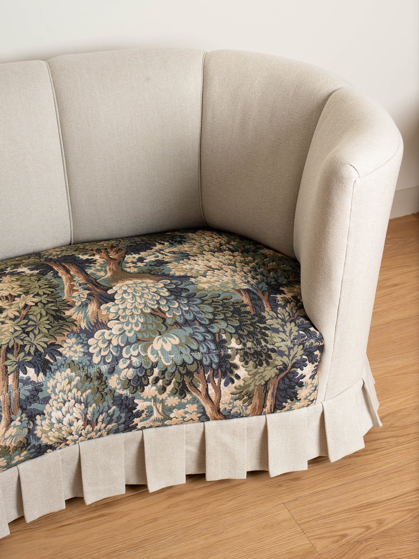 Vintage Danish Art Deco Curved Sofa