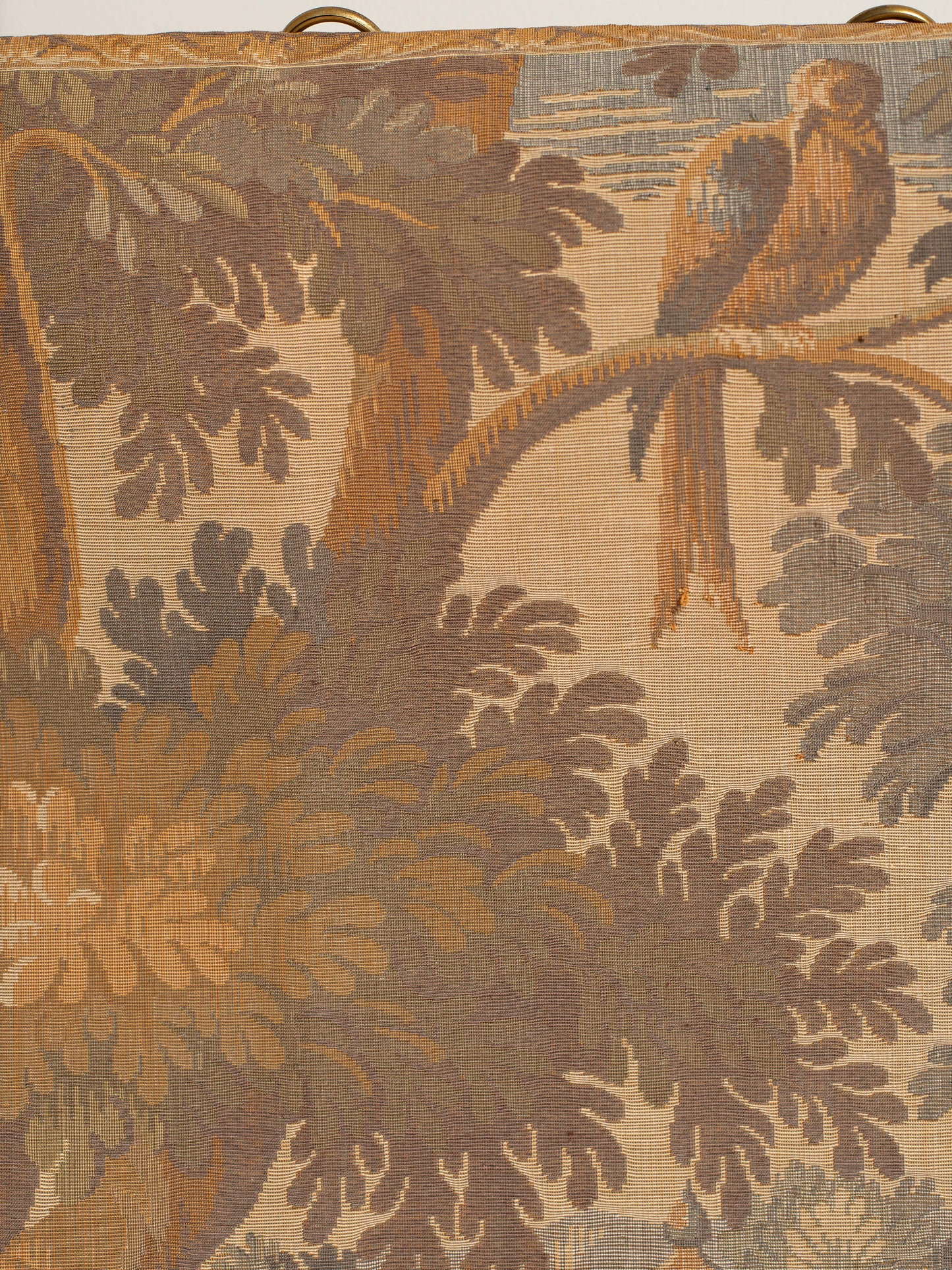 Superb Vintage French Verdure Woven Tapestry Wall Hanging, Bucolic Rural Scene
