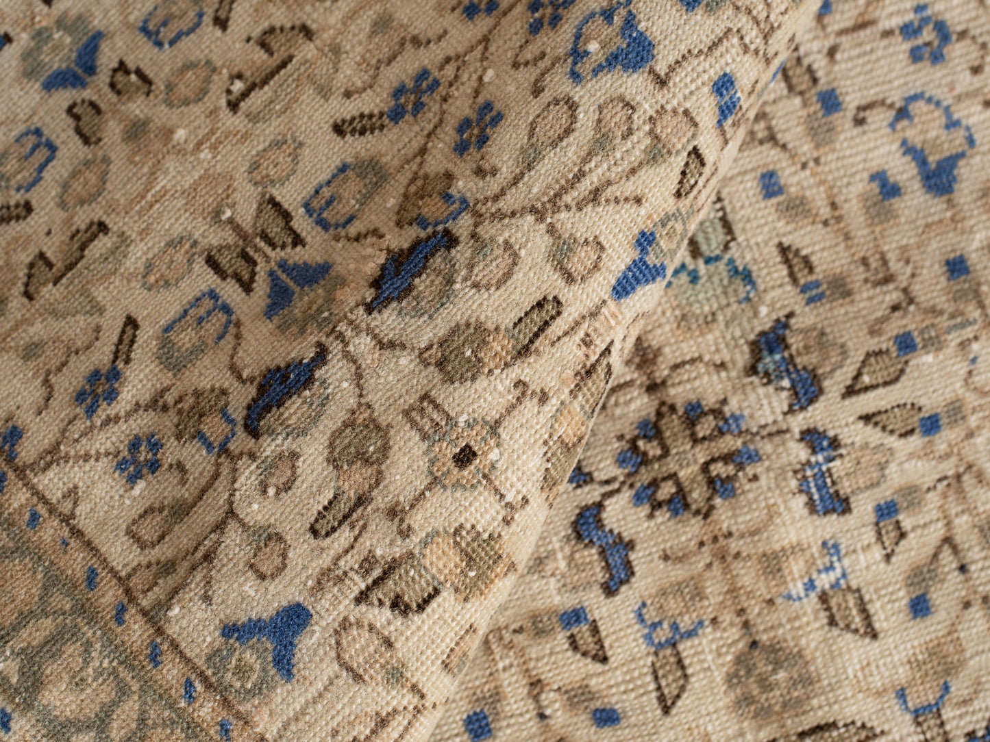 Vintage Blue and Tan Rug