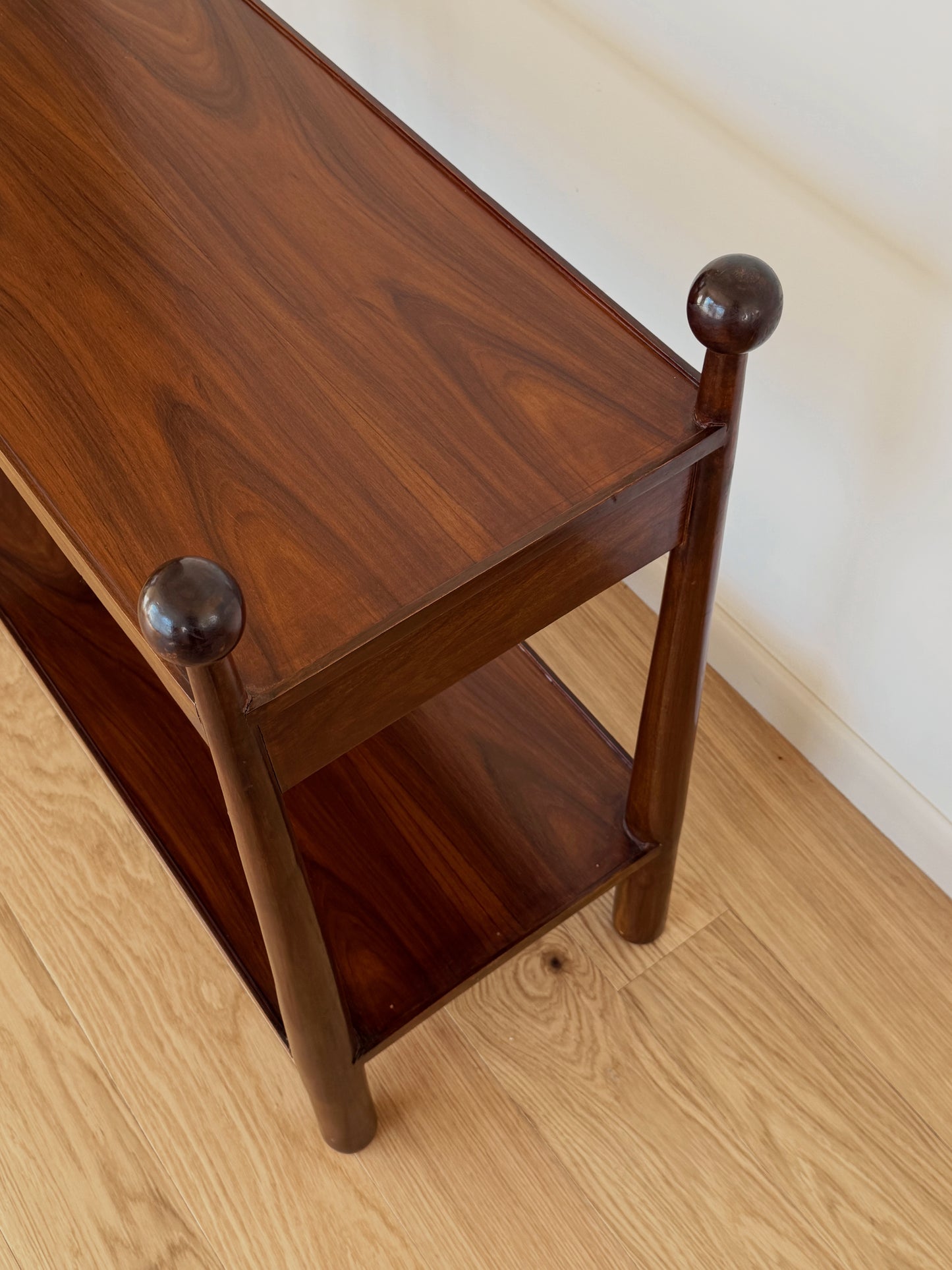 Walnut Console Table with Single Drawer