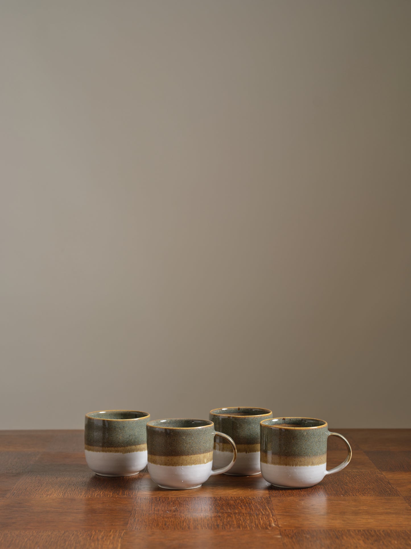 Sage Green White Handmade Ceramic Mug Large