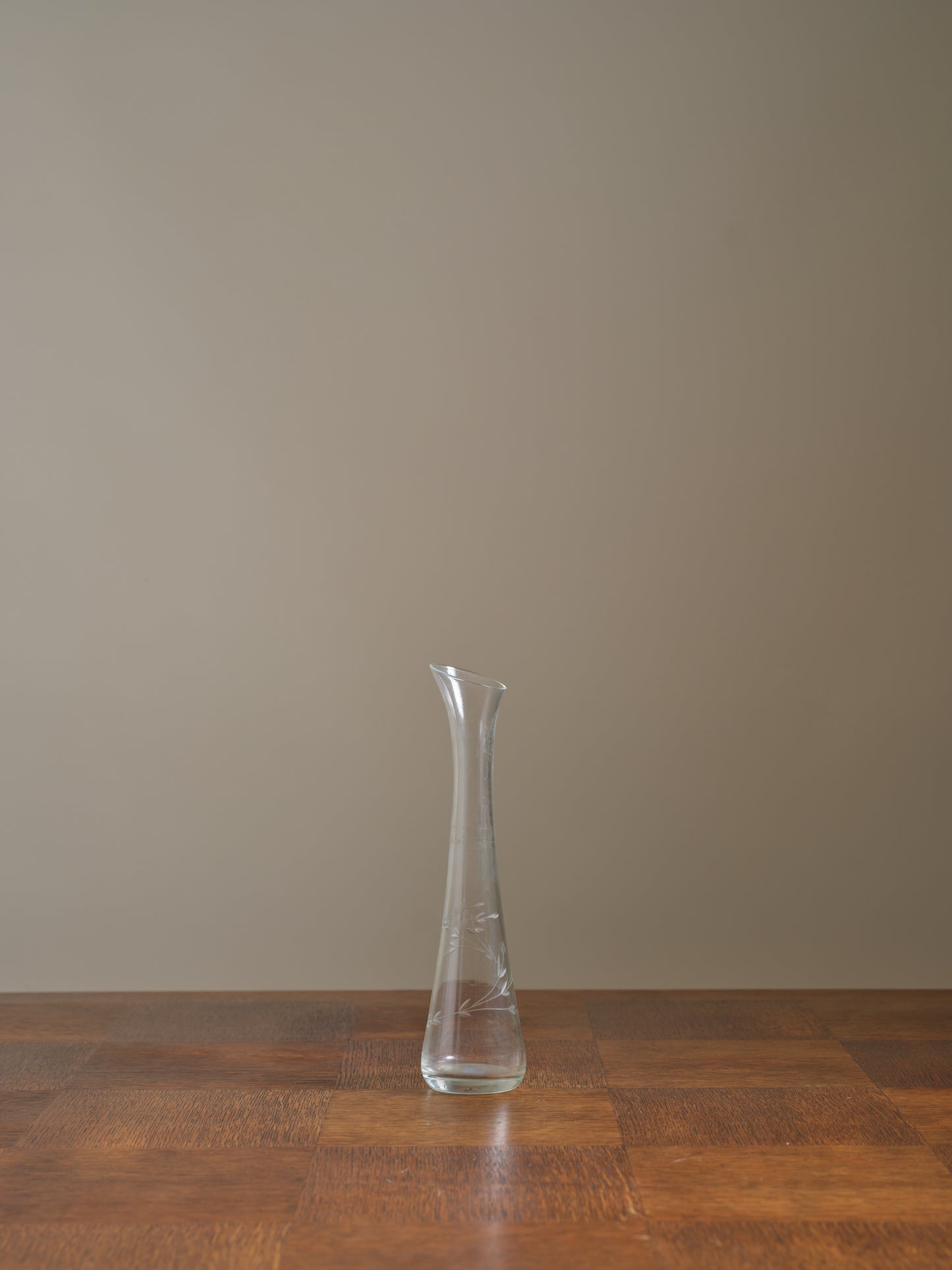 Vintage Etched Floral Vase