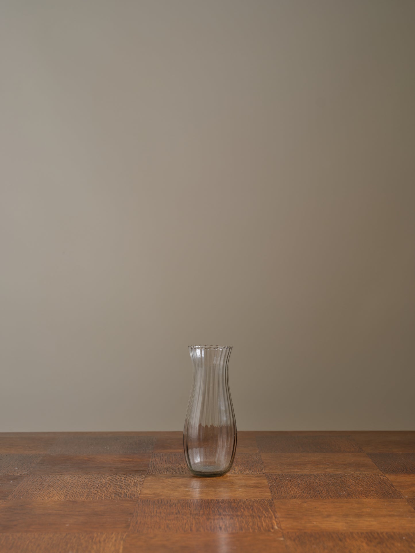 Vintage Ribbed Vase