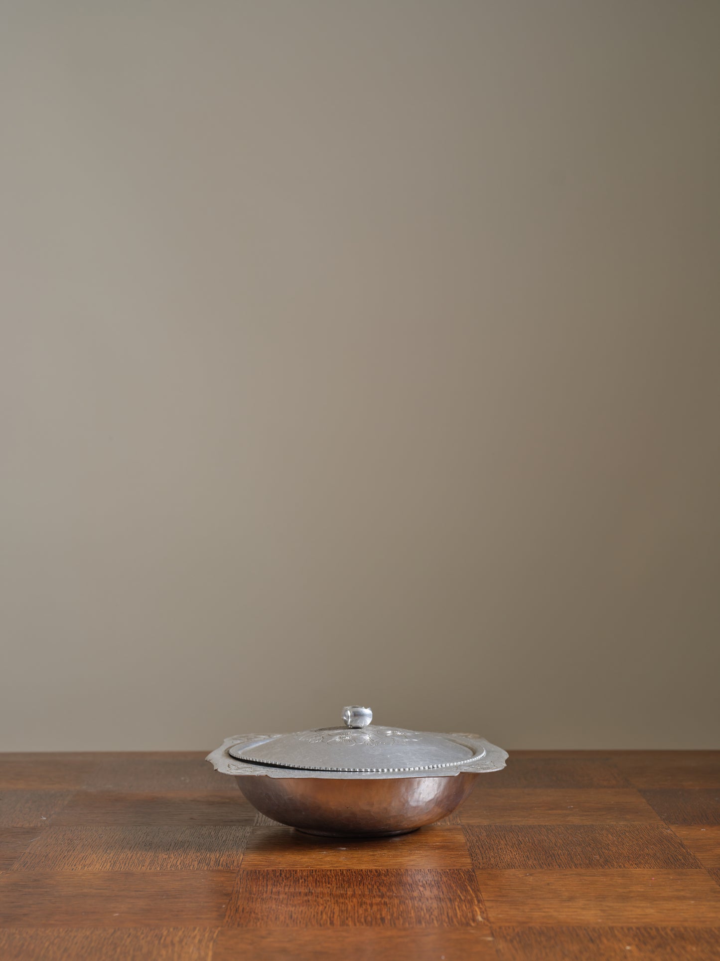 Vintage Wild Rose Silver Decorative Bowl