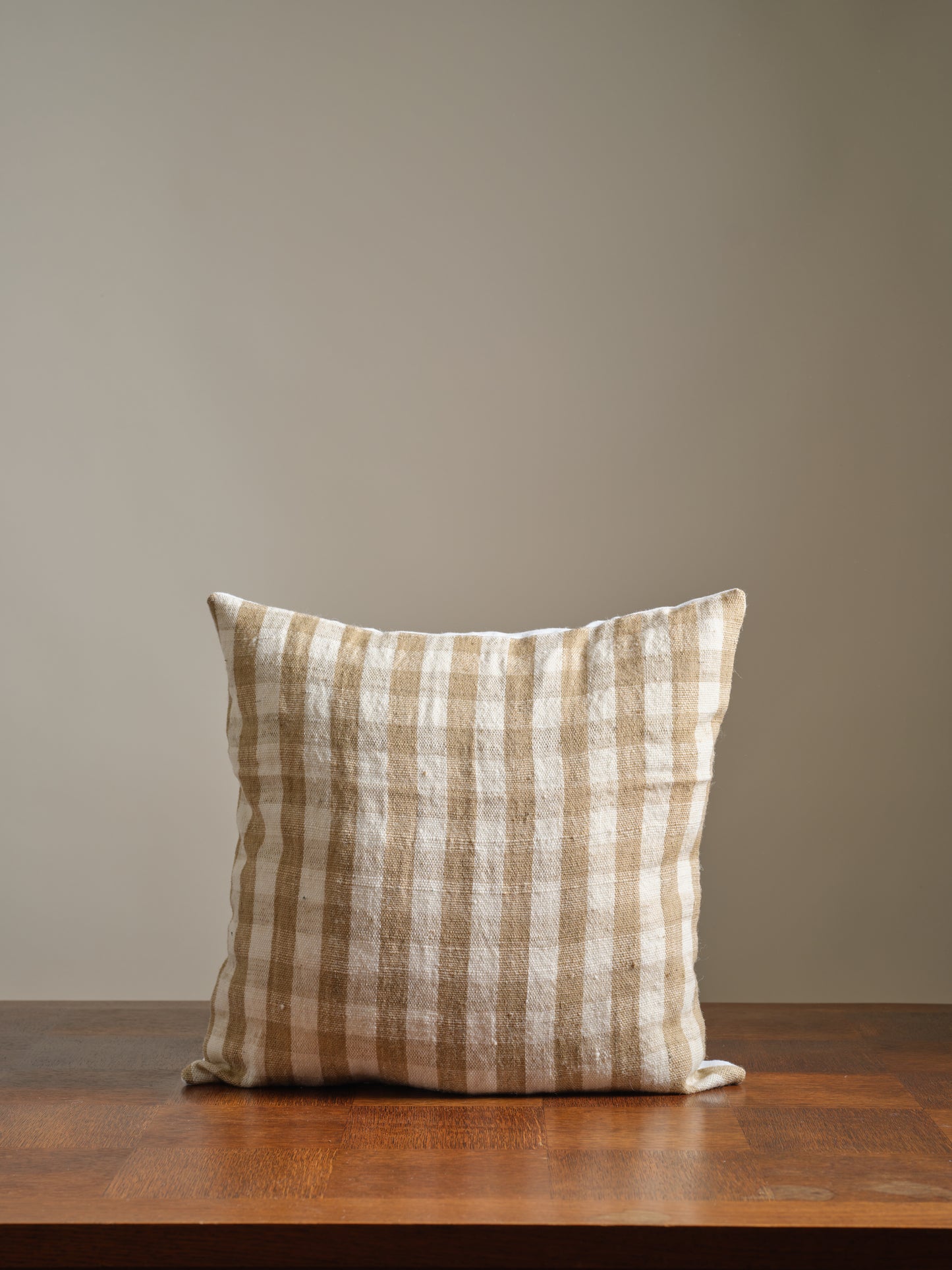 Reva Check - Tan Pillow Cover 20 x 20