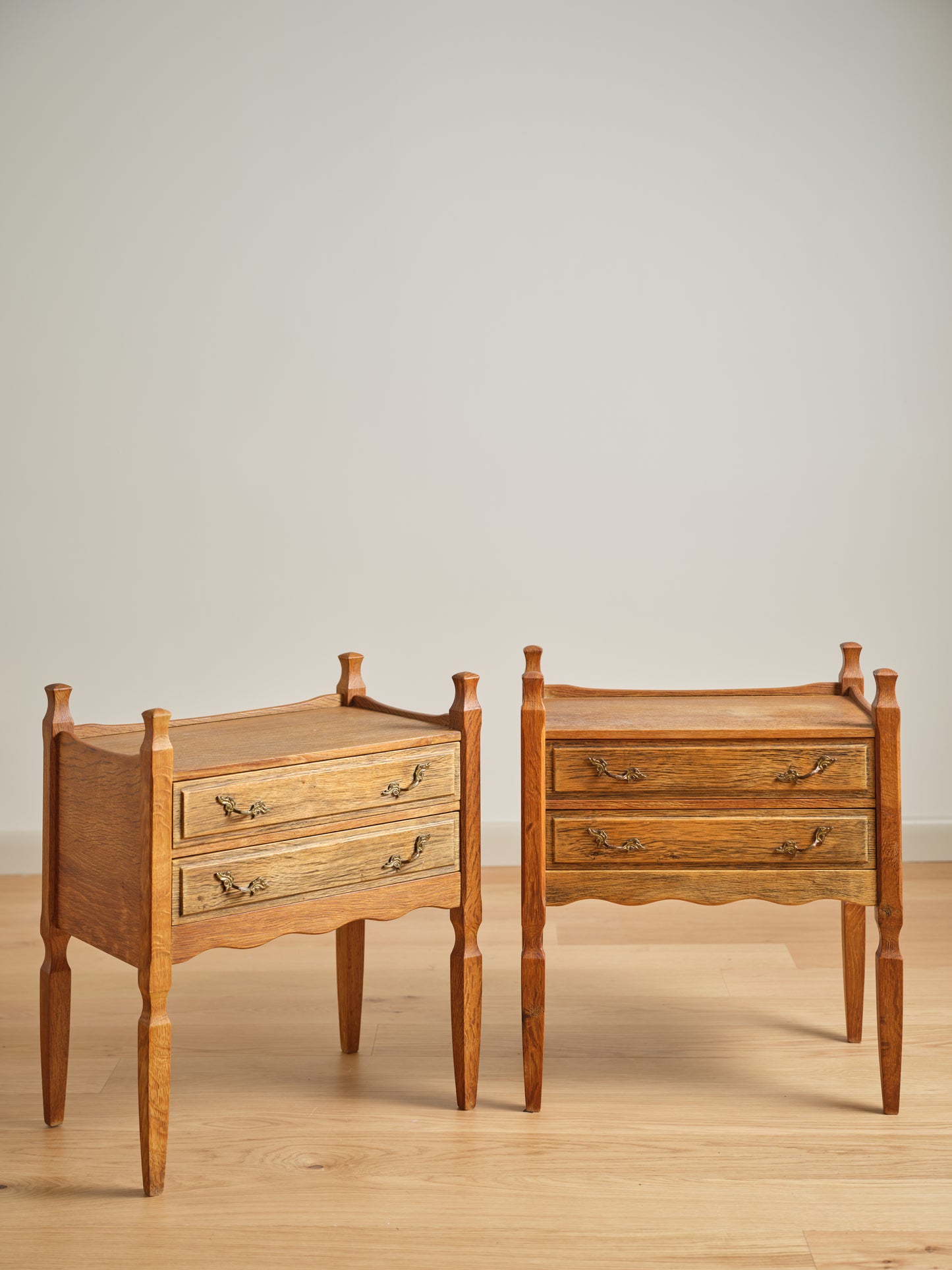 (2) HENNING KJAERNULF DANISH OAK NIGHTSTANDS