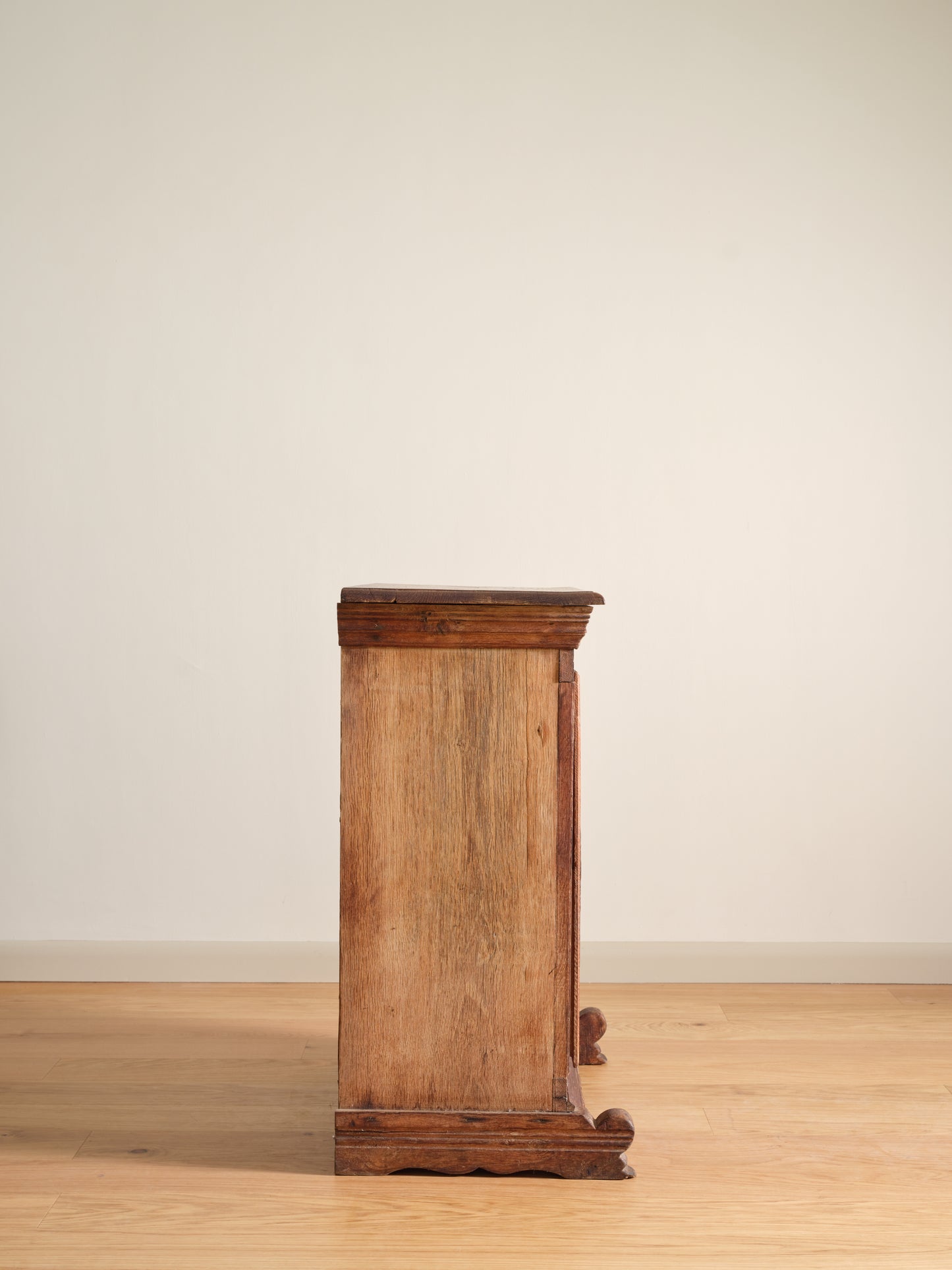 Vintage Carved Oak Side Cabinet