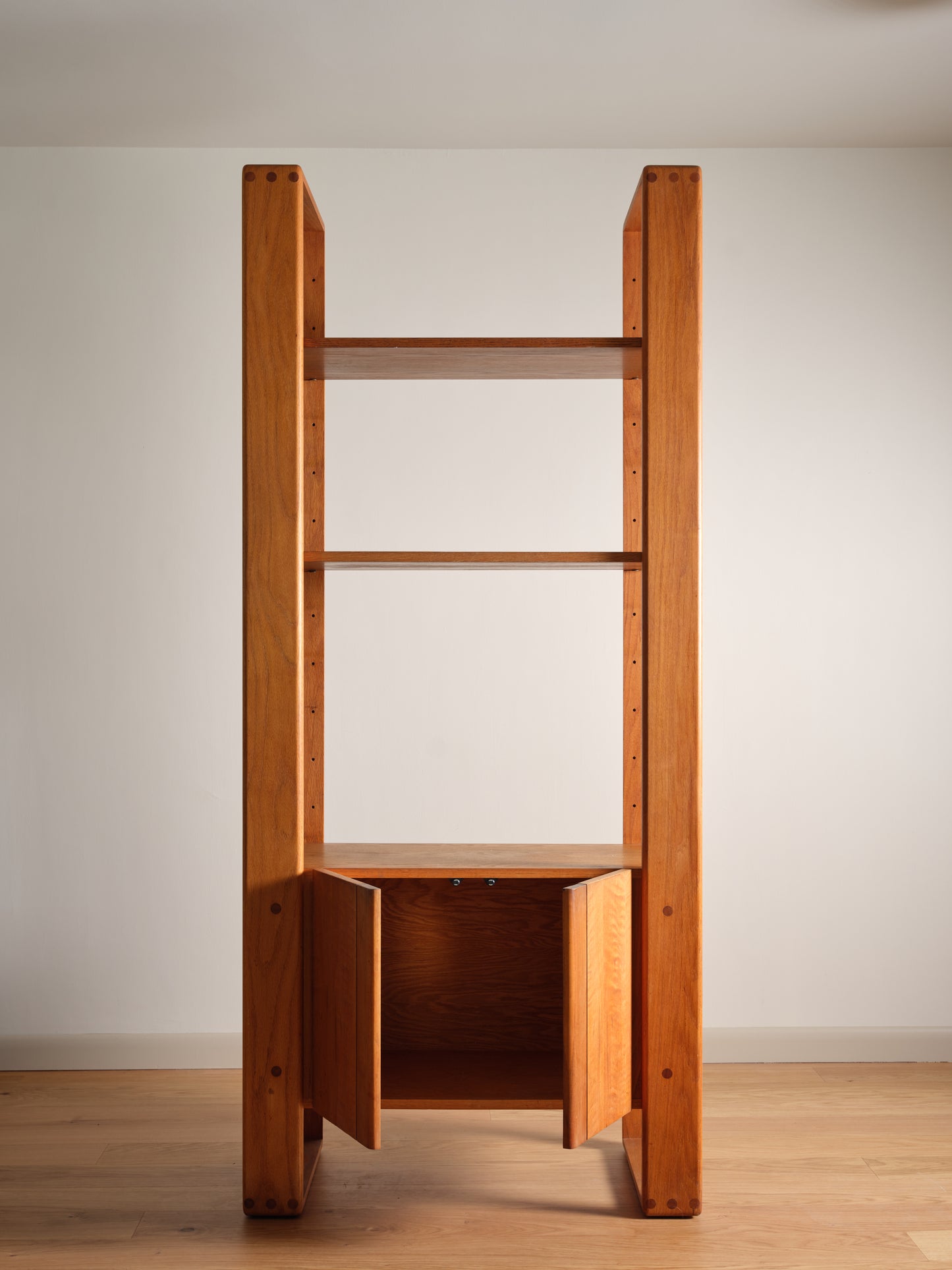 Cerused Oak Modular Bookcase or Room Divider by Lou Hodges, c. 1970s