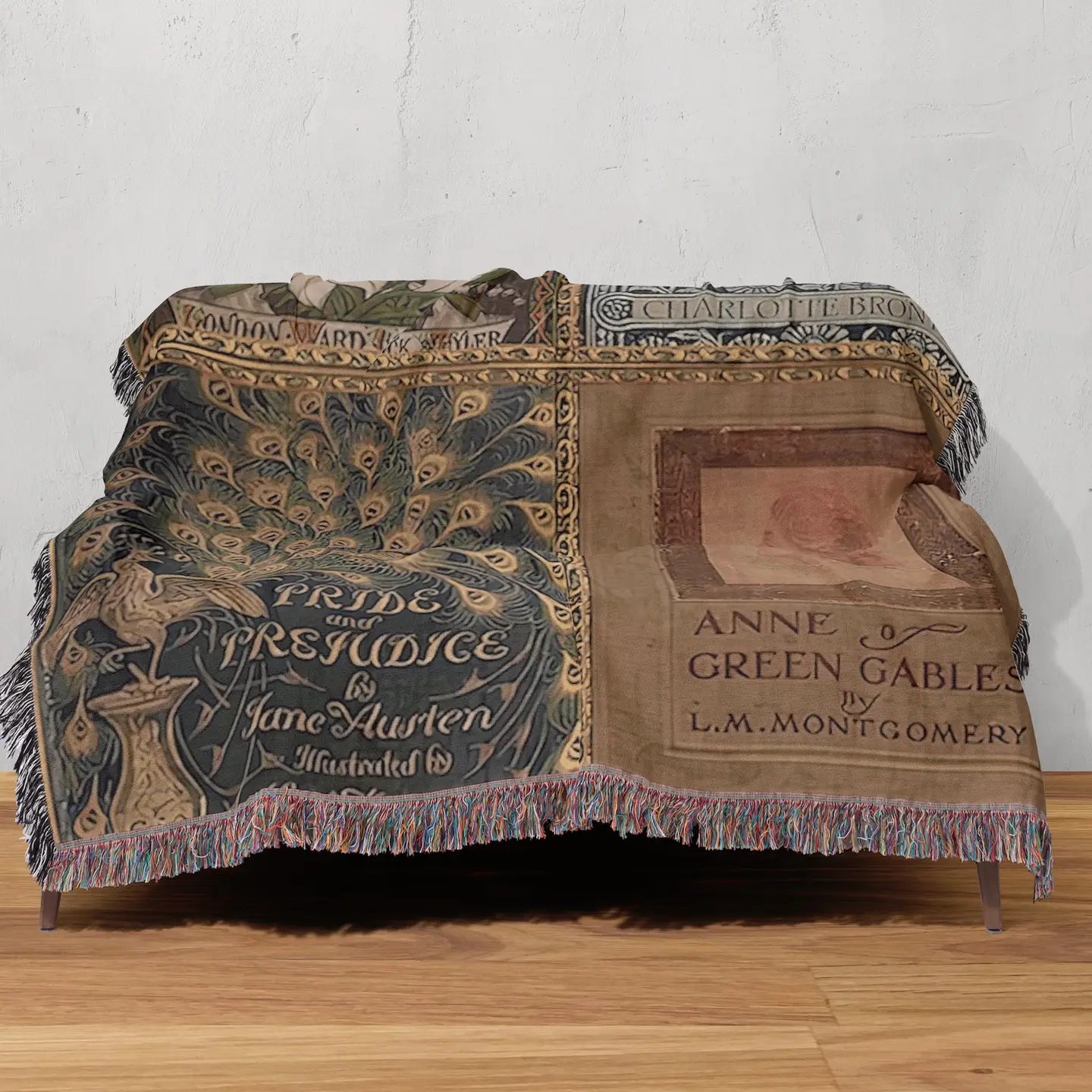 Vintage Book Cover Woven Blanket
