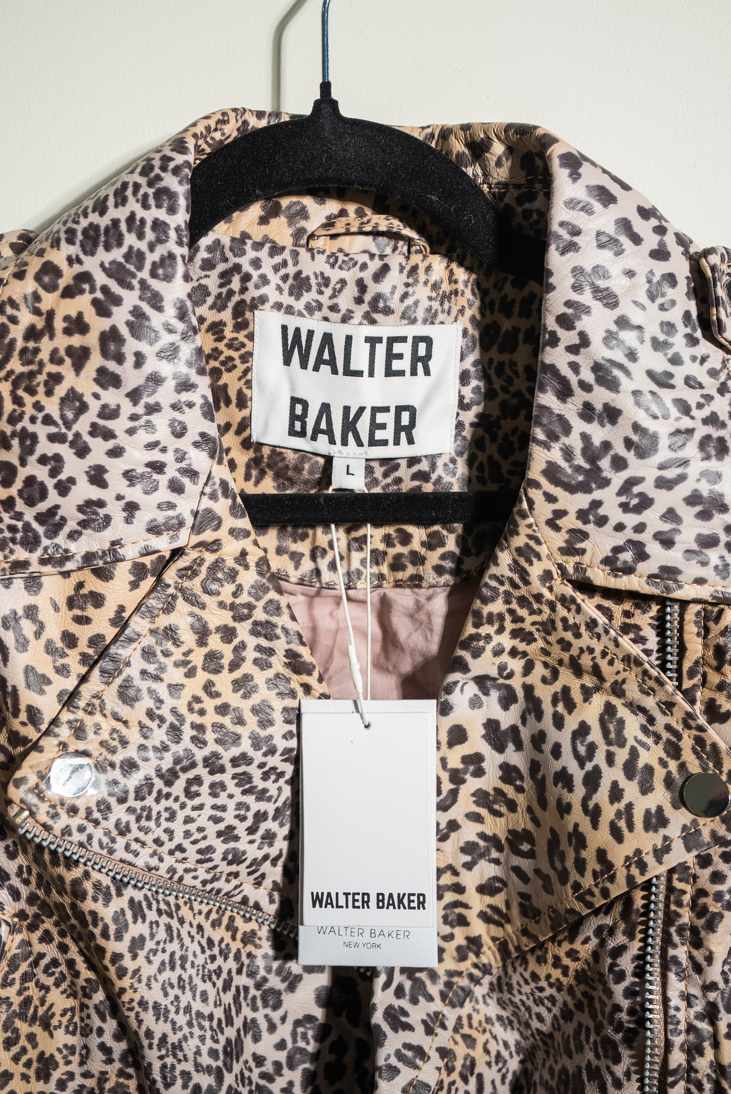Walter Baker Leather Animal Print Biker Jacket NWT