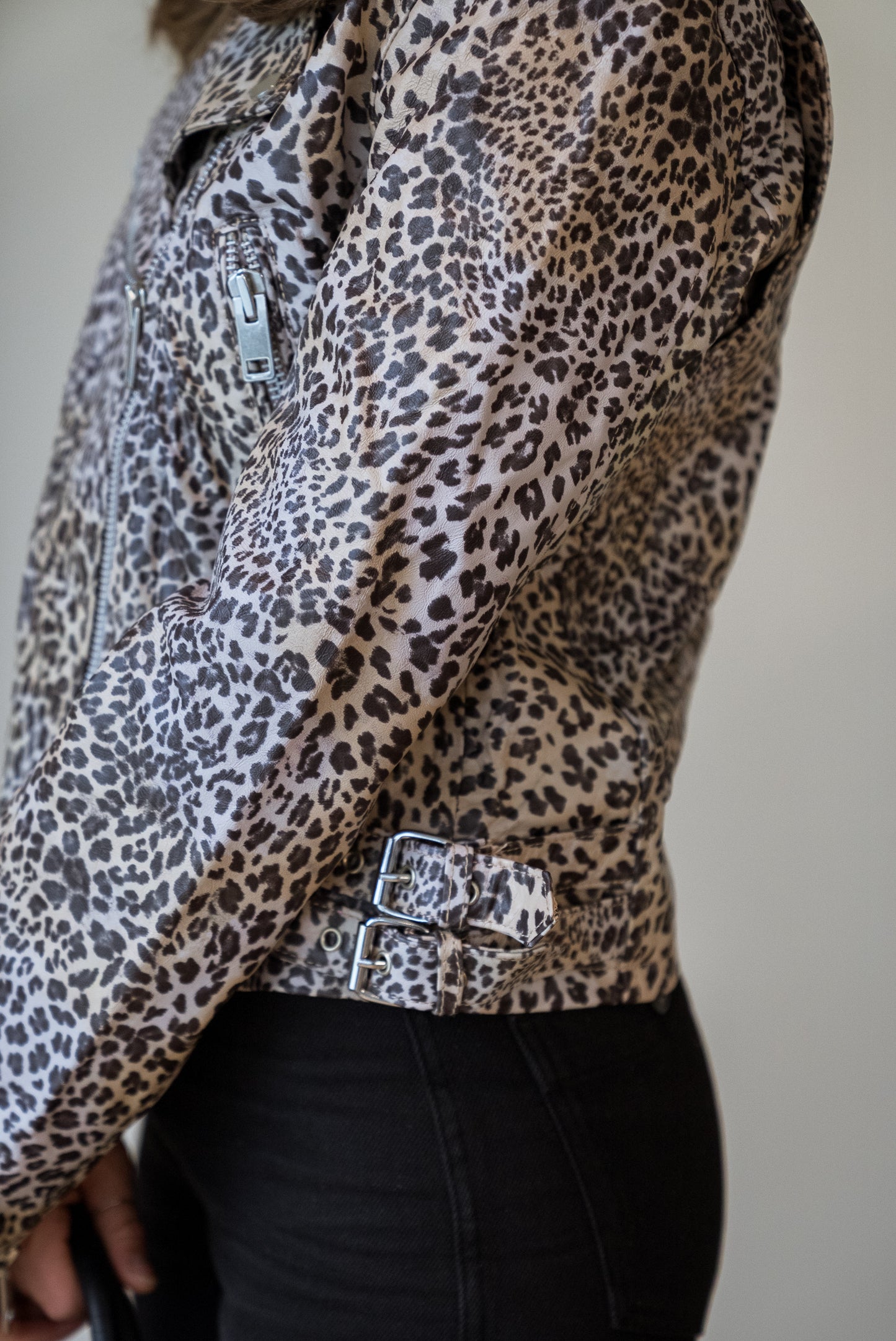 Walter Baker Leather Animal Print Biker Jacket NWT