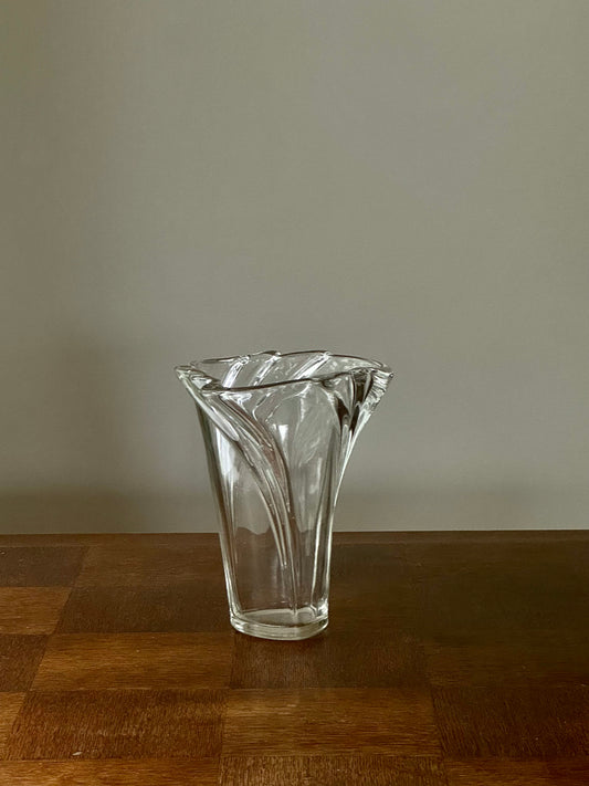 Large Vintage Glass Twist Vase