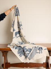 Equestrian Toile Throw Blanket