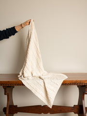 Chunky Cable Throw Blanket - Milk