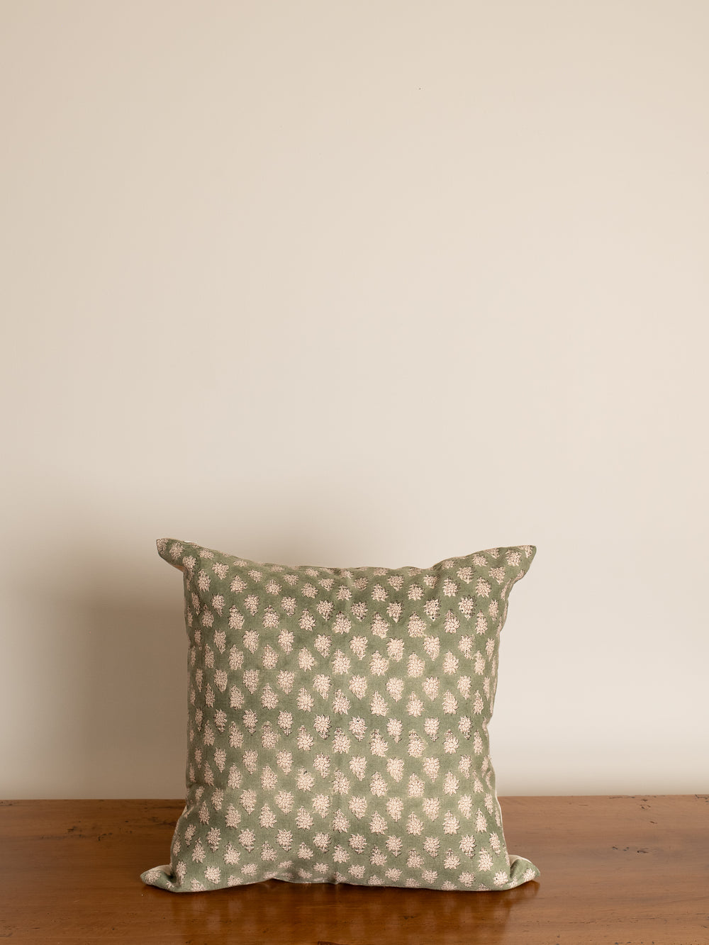 Jasmine Block Print Boho Pure Linen Pillow Cover 20" x 20"