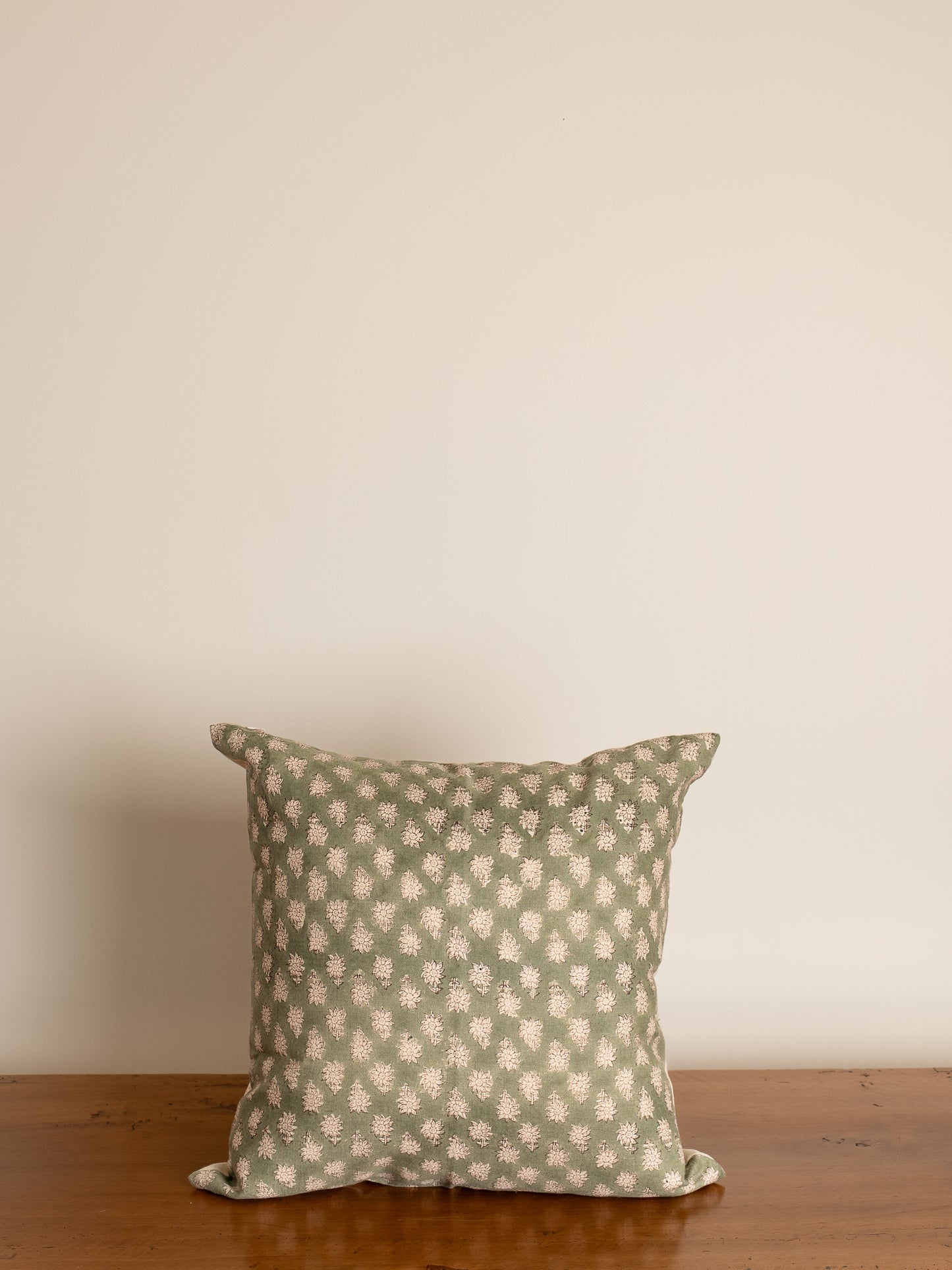 Jasmine Block Print Boho Pure Linen Pillow Cover 20 x 20