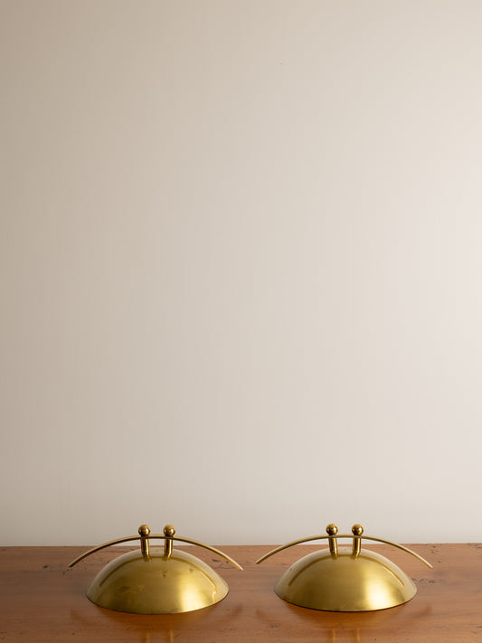 Pair of 1970's Vintage Brass Wall Sconces