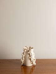 Handmade Stoneware Vessel with Double Chains