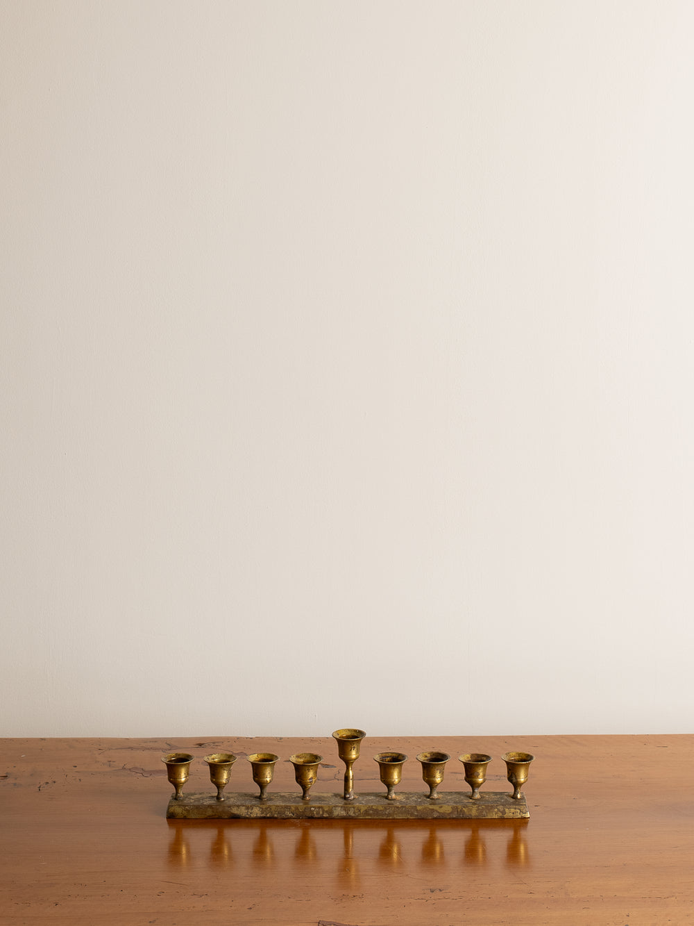 Vintage Brass Nine-Candle Candelabra