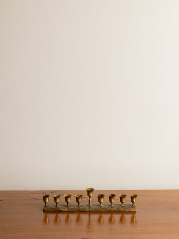 Vintage 9 Candlestick Holder Brass Candelabra