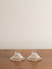 Set of Two Vintage Bubble Glass Candle Holders