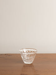 Vintage Small Crystal Glass Floral Bowl