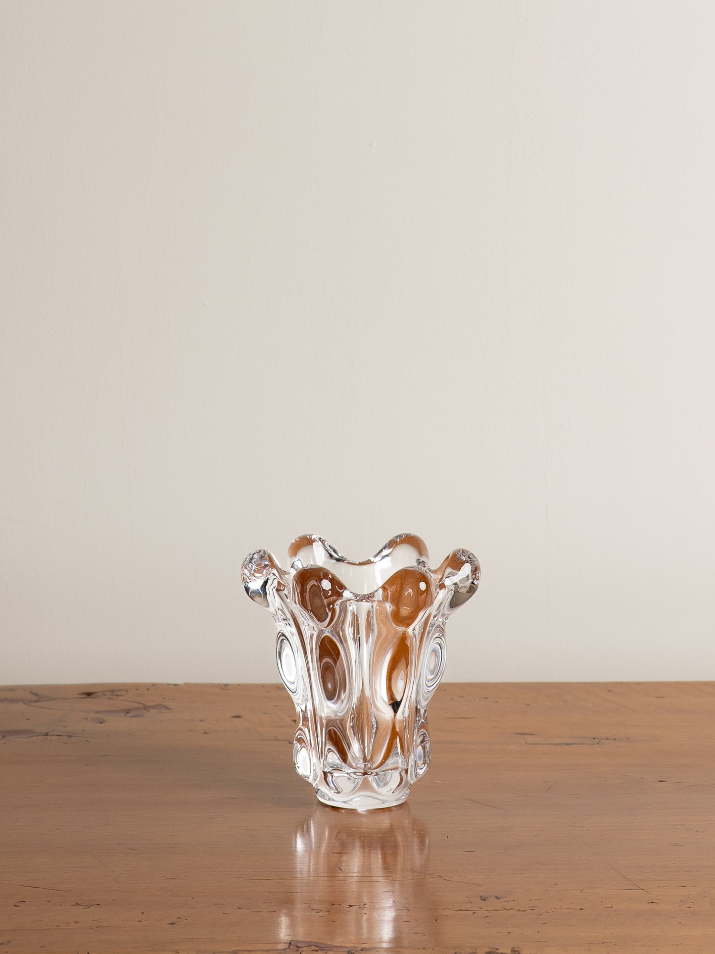 Vintage Art Vannes Le Chatel Abstract French Crystal Vase
