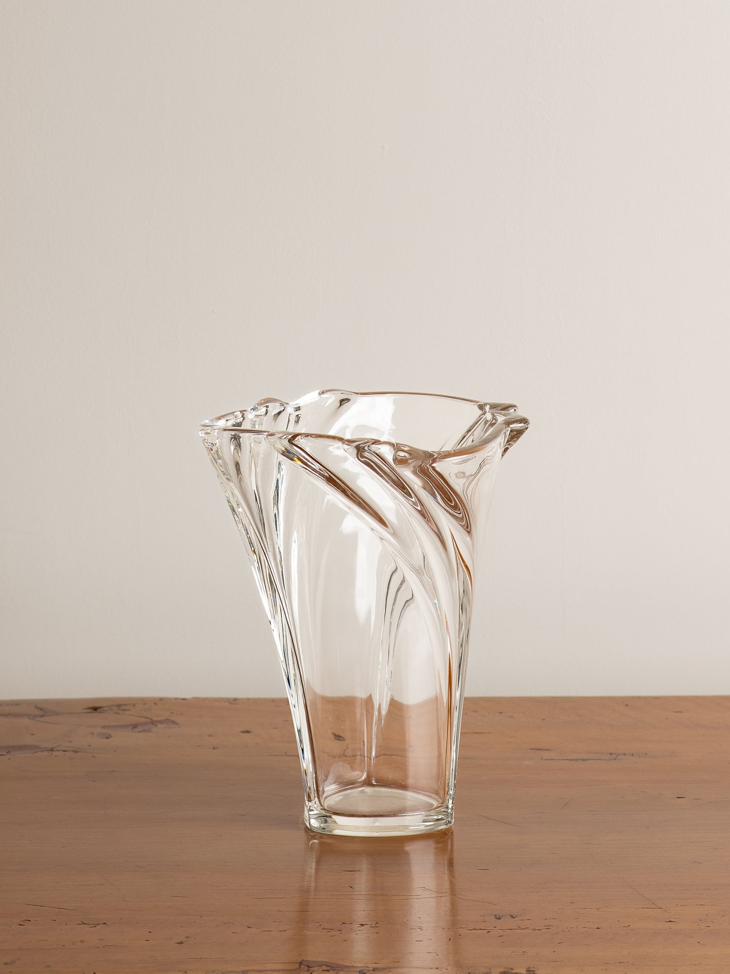 Large Vintage Glass Twist Vase