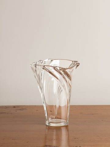 Large Vintage Glass Twist Vase