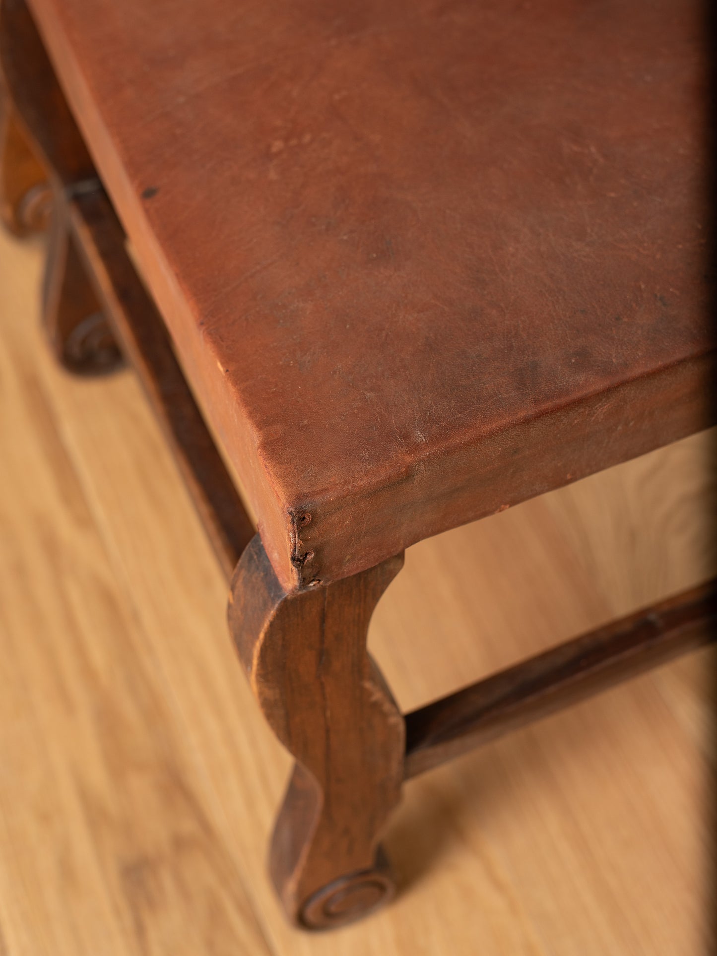 Pair of Antique Leather Side Chairs