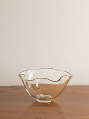 Vintage Scalloped Clear Glass Serving Bowl