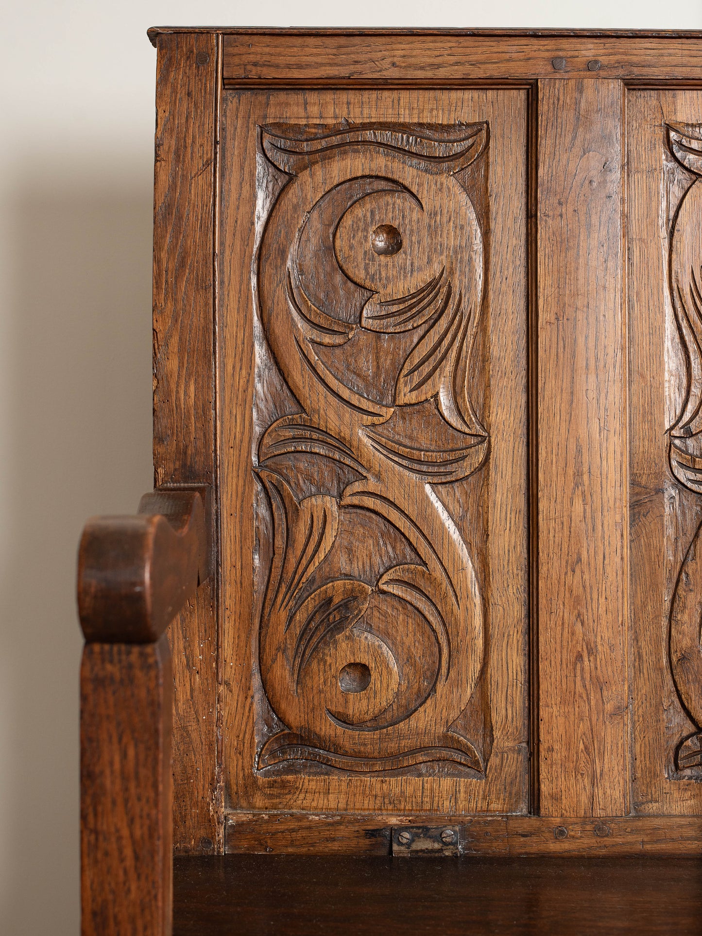 Antique Dutch Oak Hall Bench