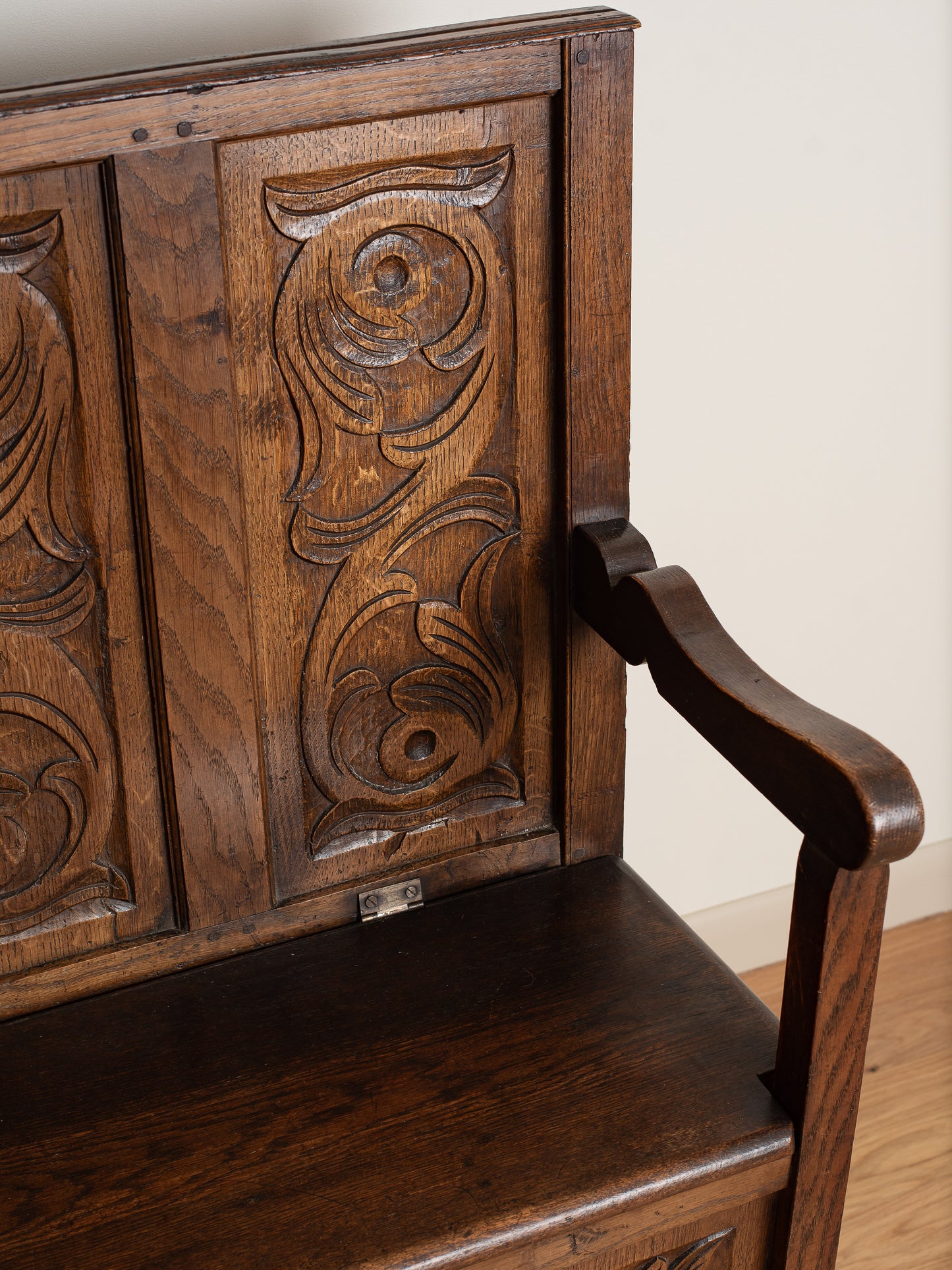 Antique Dutch Oak Hall Bench
