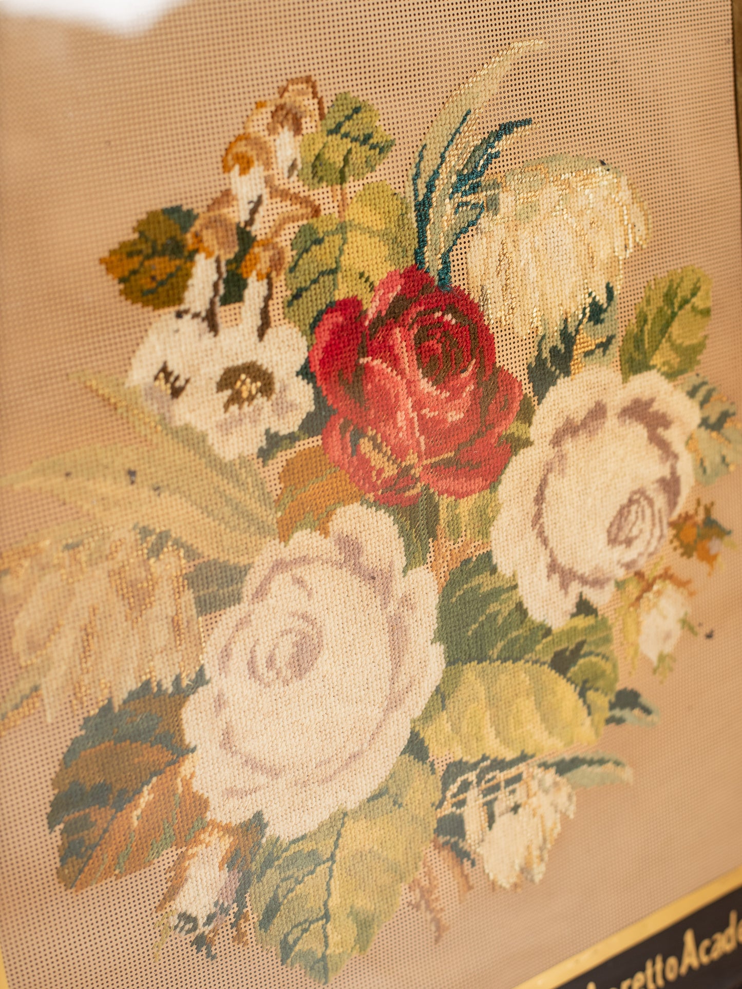 Victorian Bouquet of Roses Needlepoint