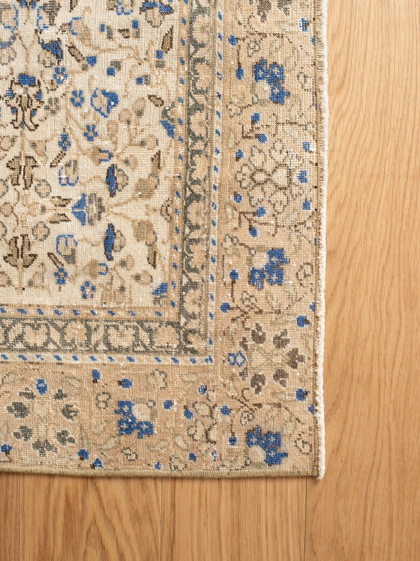 Vintage Blue and Tan Rug