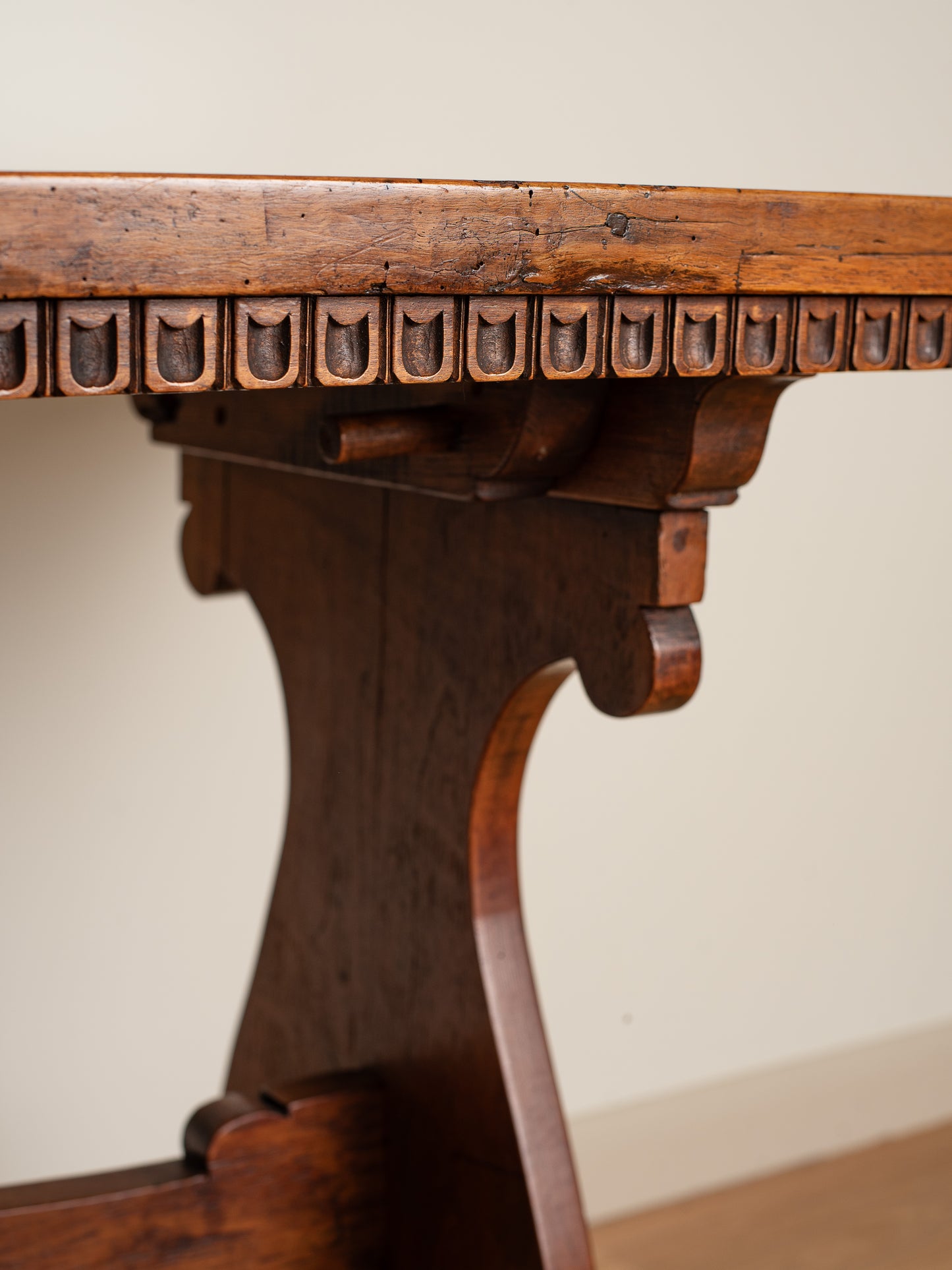 Vintage Trestle Wood Console