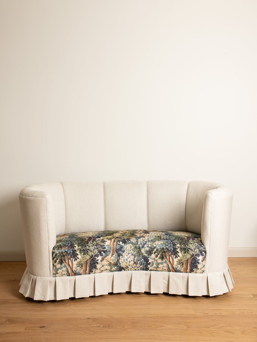 Vintage Danish Art Deco Curved Sofa