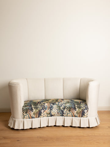 Danish Art Deco Curved Sofa