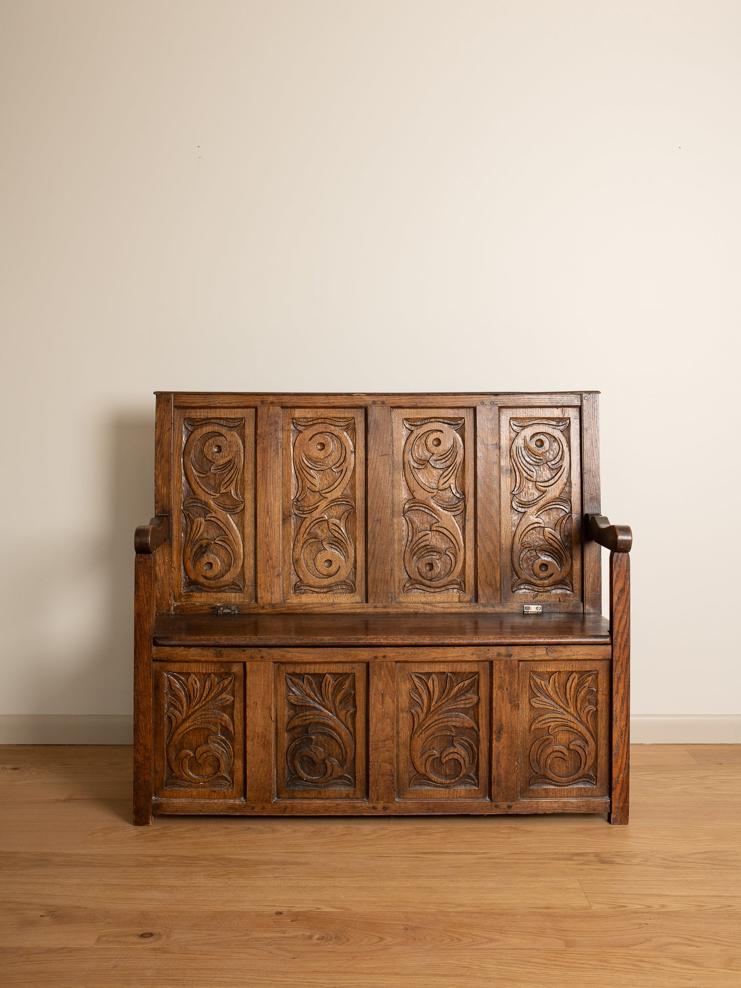 Antique Dutch Oak Hall Bench