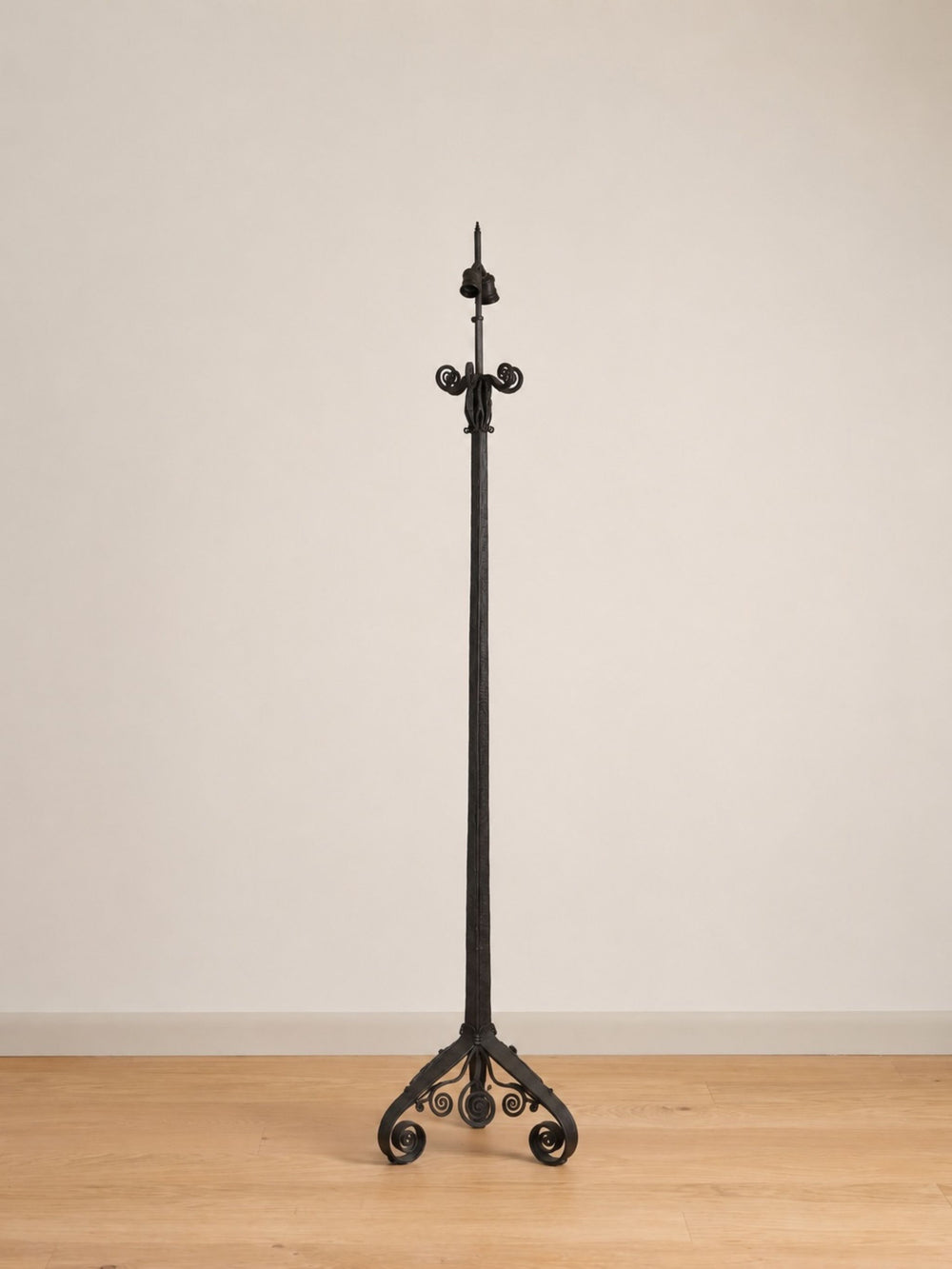 French Hand Hammered Iron Floor Lamp, c. 1930