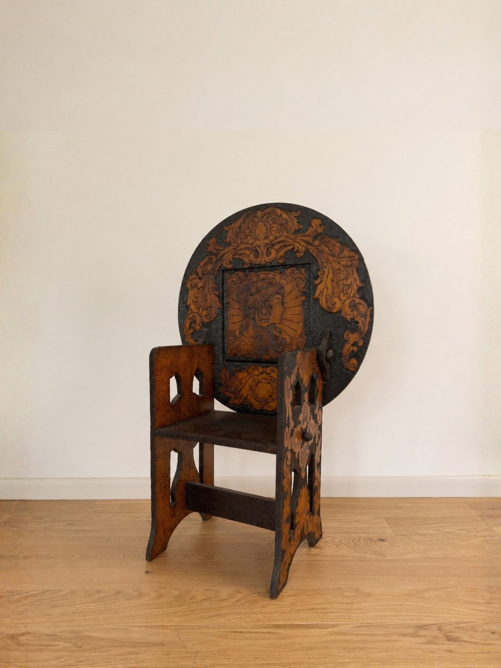 Antique Flemish Carved Chair Table
