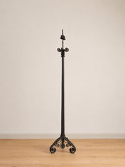 French Hand Hammered Iron Floor Lamp, c. 1930