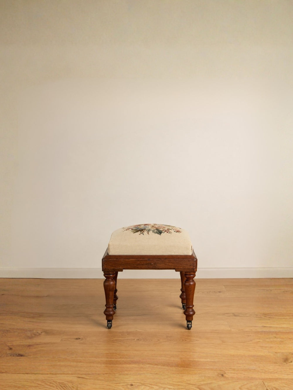 Needlepoint Upholstered Stool