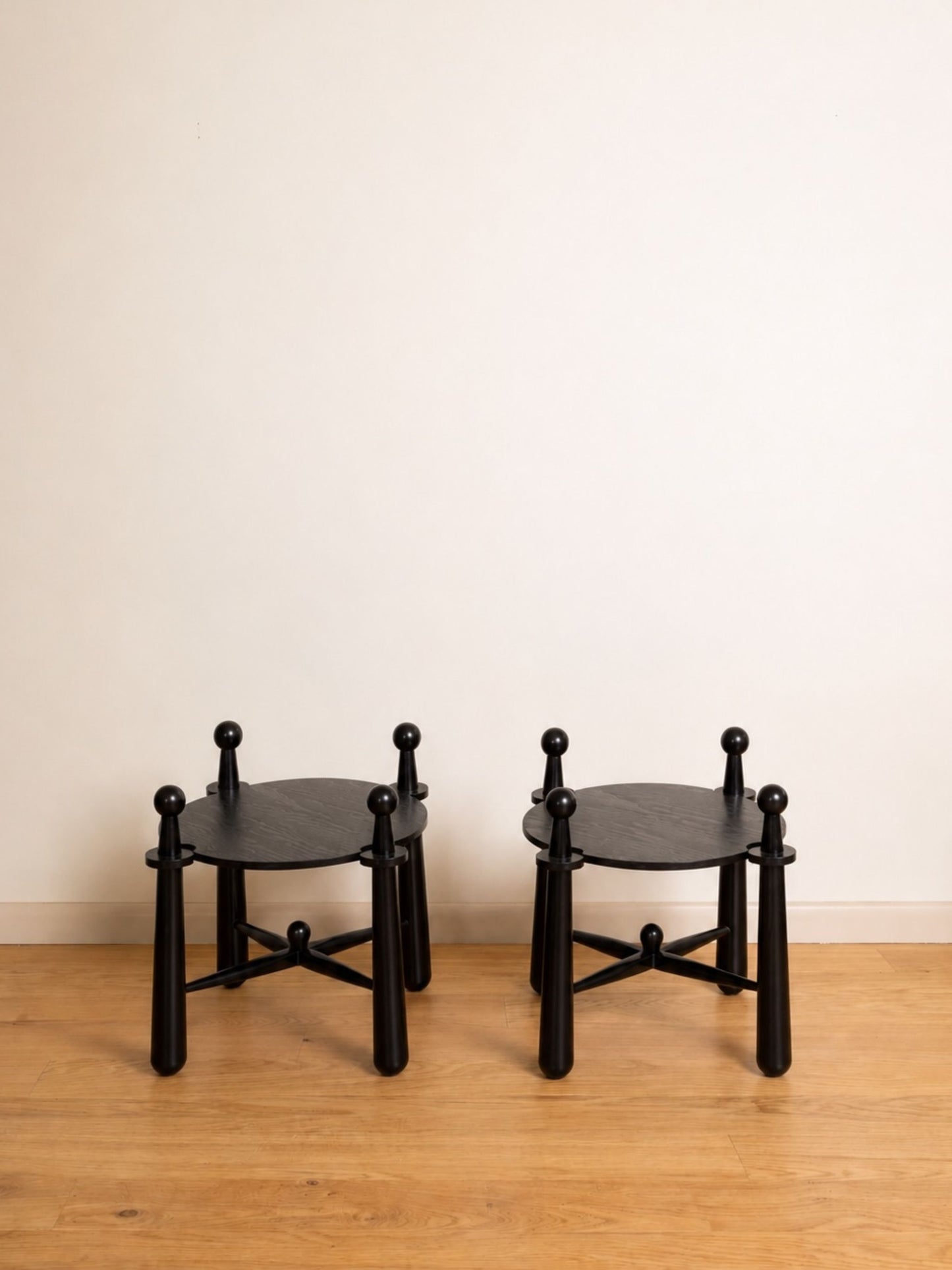Pair of Ebonized Oak End Tables