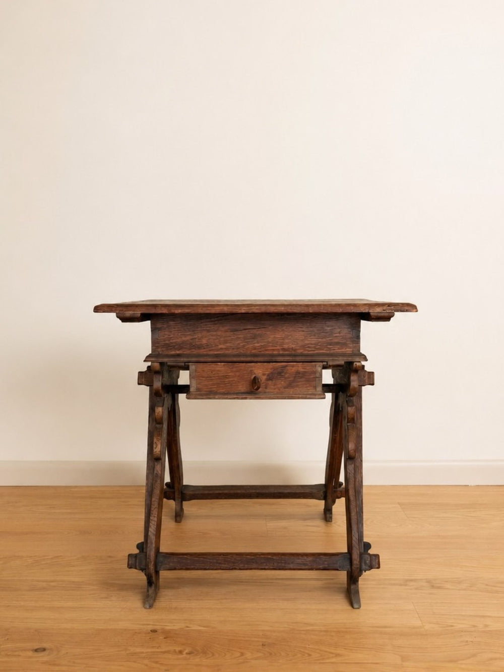 French Oak Transaction Table with Two Drawers, c. 1800